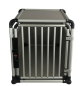Preview: Hunde Transportbox - Hunde Autobox - mit Schloss - Aluminium - 94x68x69 cm