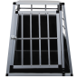 Preview: Hunde Transportbox - Hunde Autobox - Aluminium schwarz - 69x54x50 cm