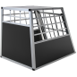Preview: Hunde Transportbox - Hunde Autobox - Aluminium schwarz - 69x54x50 cm