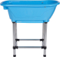 Preview: Hundebadewanne - Aluminiumsockel - Kunststoff blau - 94x50x28 cm