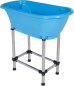 Preview: Hundebadewanne - Aluminiumsockel - Kunststoff blau - 94x50x28 cm