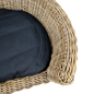 Preview: Hundebett - Nachhaltiges Korbgeflecht - 68x57x33  cm - mit Kissen schwarz