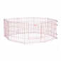 Preview: Welpenlaufstall - Metall - rosa beschichtet - 560x60 cm