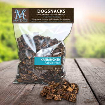 300 Gramm BIG-PACK Kaninchen Fleisch Würfel - Hundesnacks