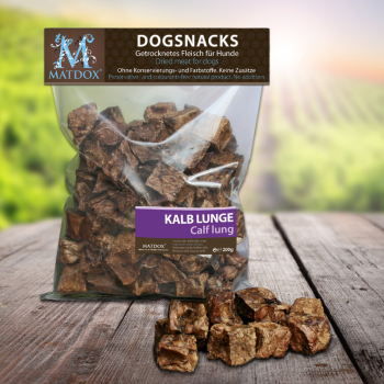 200 Gramm BIG-PACK Kalb Lunge Würfel - Hundesnacks