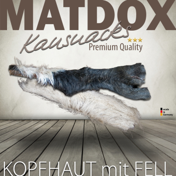 500 Gramm Premium Rinderkopfhaut mit Fell - Hundesnacks