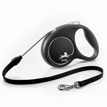 Comfort Hundeleine - 3 Meter - bis 8 kg - schwarz-silber