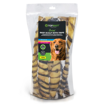 1 kg Rinderkopfhaut mit Pansen - Hundesnack