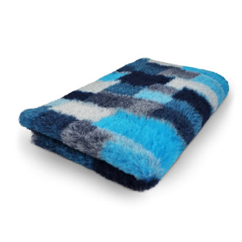 Vet Bed - Hundedecke - 3farbig - hypoallergen - antirutsch - Patchwork - türkis-schwarz-blau - div. Größen