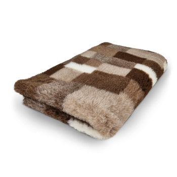 Vet Bed - Hundedecke - 3farbig - hypoallergen - antirutsch - Patchwork taupe-braun-creme - div. Größen