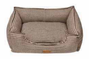 Hundebett - 70x60x23 cm -  brauner Bezug - Möbelstoff