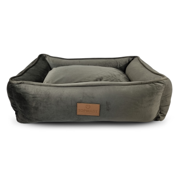 Hundebett - Hundesofa - 61x48 cm - Velour grau