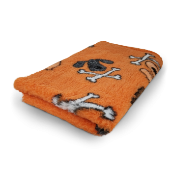 Vet Bed - Hundedecke - 3farbig - hypoallergen - antirutsch - Bones orange - div. Größen