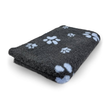 Vet Bed - Hundedecke - hypoallergen - antirutsch - Pfotendruck - anthrazit-hellblau - div. Größen