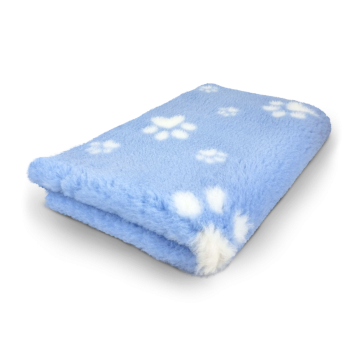 Vet Bed - Hundedecke - hypoallergen - antirutsch - Pfotendruck - blau-weiß - div. Größen