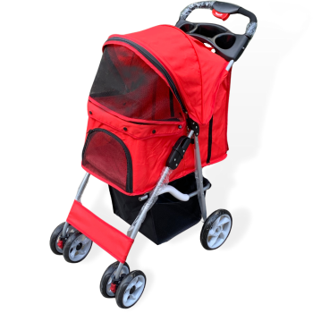 Hundebuggy - 4 Räder - 68x46x100 cm - Rot