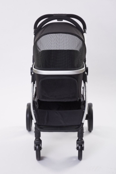 Exklusiver Hundebuggy - 4 Räder - Aluminiumrahmen - bis 20kg - Schwarz