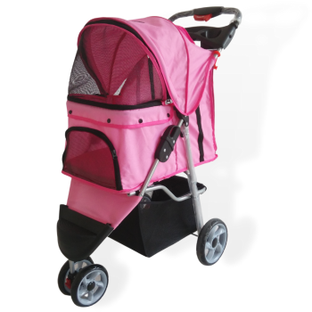Hundebuggy - 3 Räder - bis 12kg - Rosa