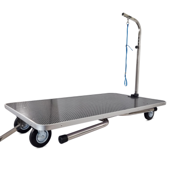 Trimmtisch für Hunde - Trolleyfunktion - 1 Pflegearm - Anti-Rutsch - 110x60x84 cm