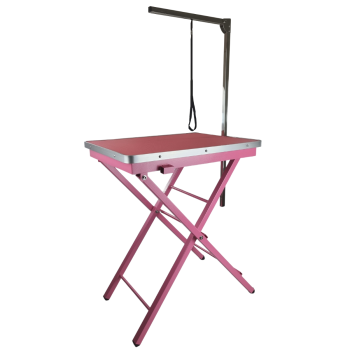 Trimmtisch für Hunde - rosa - 1 Pflegearm - Anti-Rutsch - 60x45x82 cm