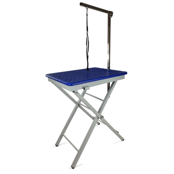 Trimmtisch für Hunde - blau - 1 Pflegearm - Anti-Rutsch - 60x45x82 cm