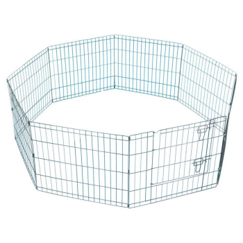 Welpenlaufstall - Metall - blau beschichtet - 560x60 cm