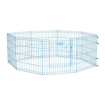 Welpenlaufstall - Metall - blau beschichtet - 560x60 cm