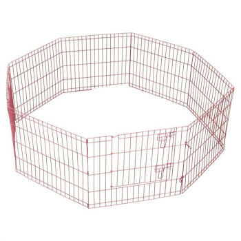 Welpenlaufstall - Metall - rosa beschichtet - 560x60 cm