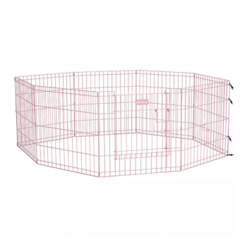 Welpenlaufstall - Metall - rosa beschichtet - 560x60 cm