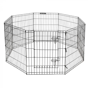 Welpenlaufstall - Metall - schwarz beschichtet - 560 cm - div. Höhen