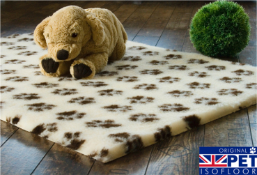Hundematte Pet Isofloor SX - rutschfest - Pfotendesign braun-beige - div. Größen