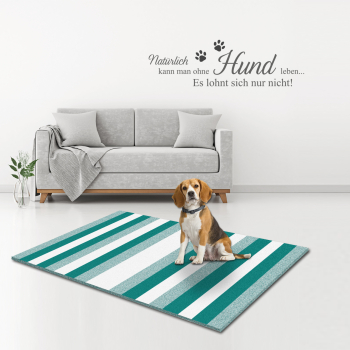Hundematte Pet Isofloor SX Stars - rutschfest - petrol-weiß stripes - div. Größen