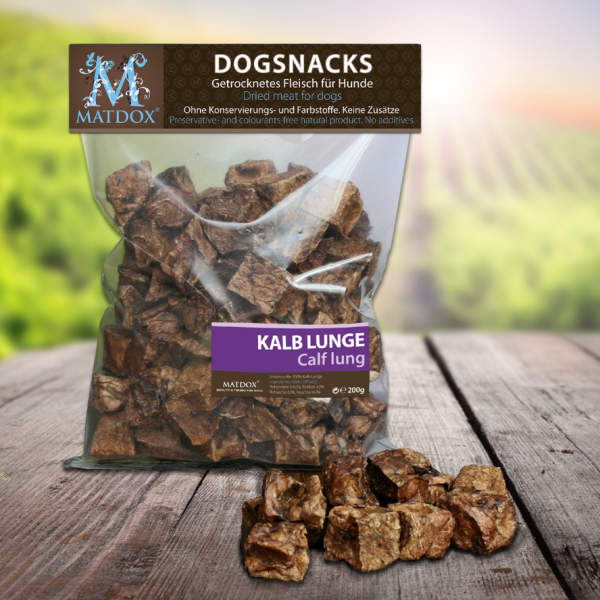 200 Gramm BIG-PACK Kalb Lunge Würfel - Hundesnacks