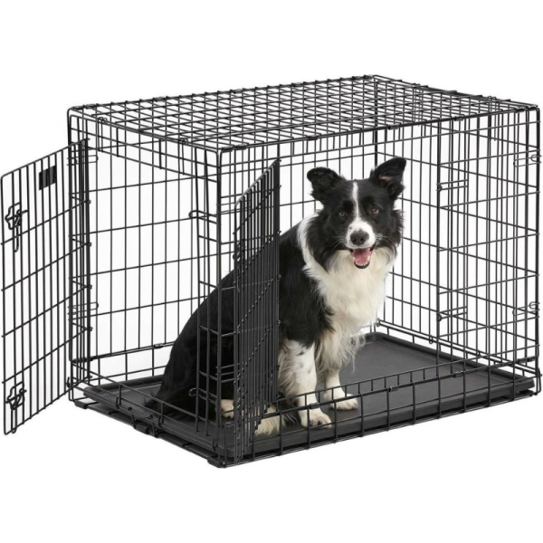 Hunde Transportbox - 92x57x64 cm  - 2 Türen - PVC-Schublade