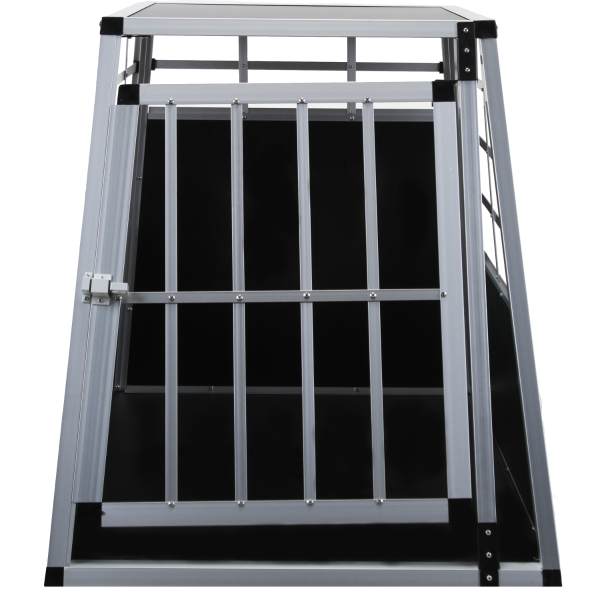 Hunde Transportbox - Hunde Autobox - Aluminium schwarz - 69x54x50 cm