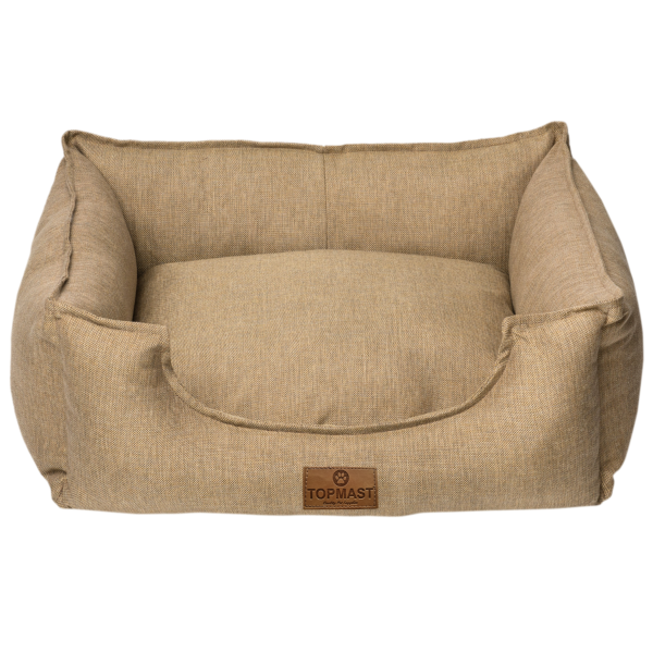 Ökologisches Hundebett - Bezug Recyclingmaterialien - taupe - div. Größen