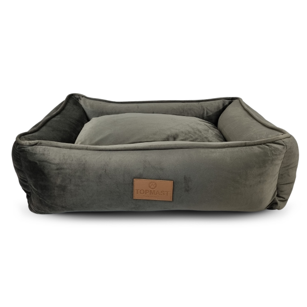 Hundebett - Hundesofa - 61x48 cm - Velour grau