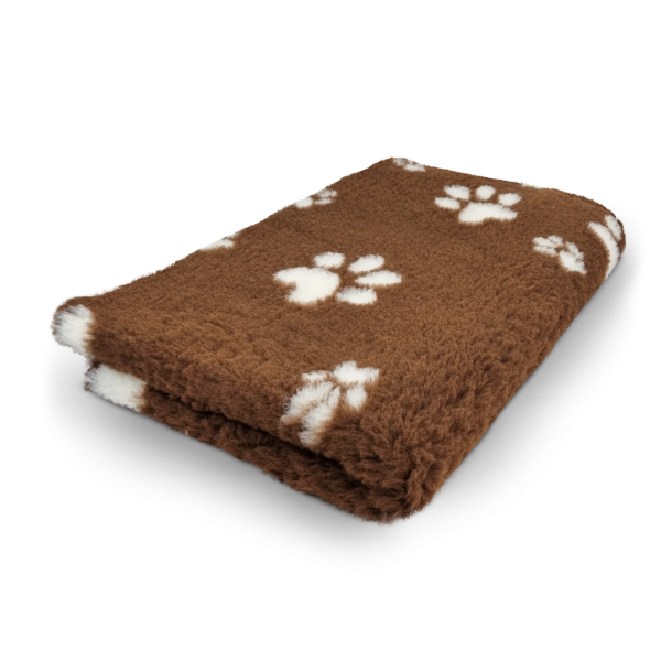 Vet Bed - Hundedecke - hypoallergen - Pfotendruck braun-weiß - div. Größen
