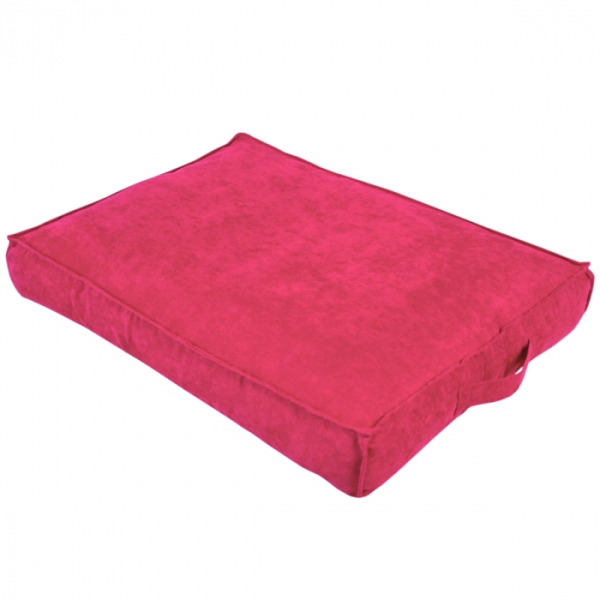 Hundekissen - hochwertiger Velour - fuchsie - div. Größen