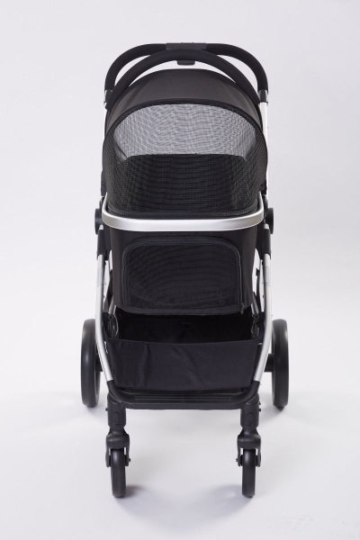 Exklusiver Hundebuggy - 4 Räder - Aluminiumrahmen - bis 20kg - Schwarz