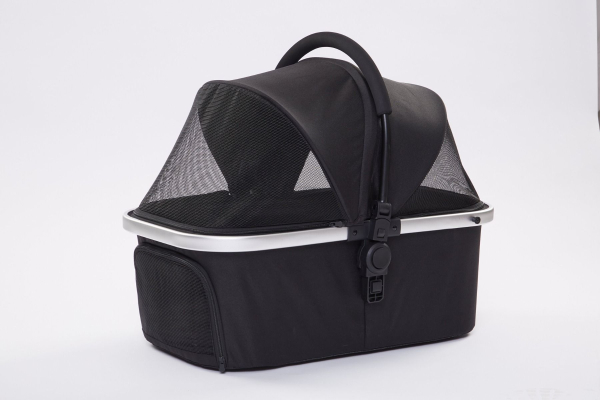 Exklusiver Hundebuggy - 4 Räder - Aluminiumrahmen - bis 20kg - Schwarz