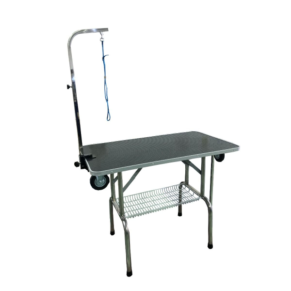 Trimmtisch für Hunde - Trolleyfunktion - 1 Pflegearm - Anti-Rutsch - 110x60x84 cm