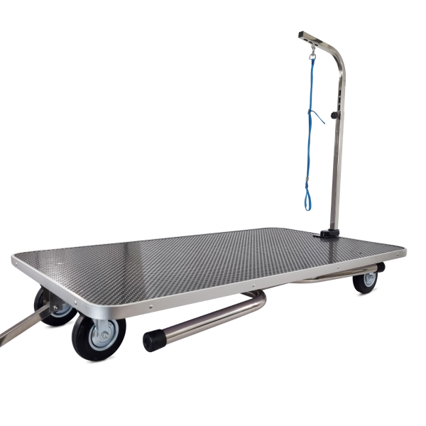 Trimmtisch für Hunde - Trolleyfunktion - 1 Pflegearm - Anti-Rutsch - 110x60x84 cm
