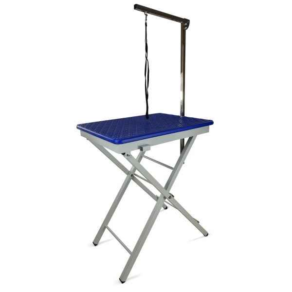 Trimmtisch für Hunde - blau - 1 Pflegearm - Anti-Rutsch - 60x45x82 cm