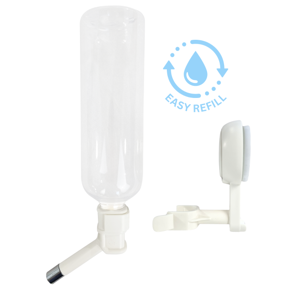 Welpentrinkflasche - 1 Liter - für Wurfkiste - mit Saugnapf