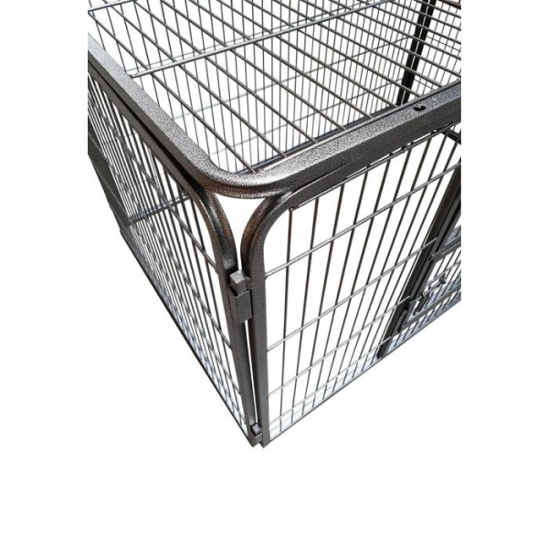 Welpenlaufstall - mit Dachplatte - Stahl - beschichtet - 125x80x70 cm