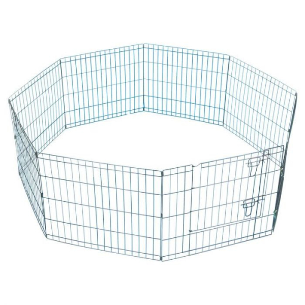 Welpenlaufstall - Metall - blau beschichtet - 560x60 cm