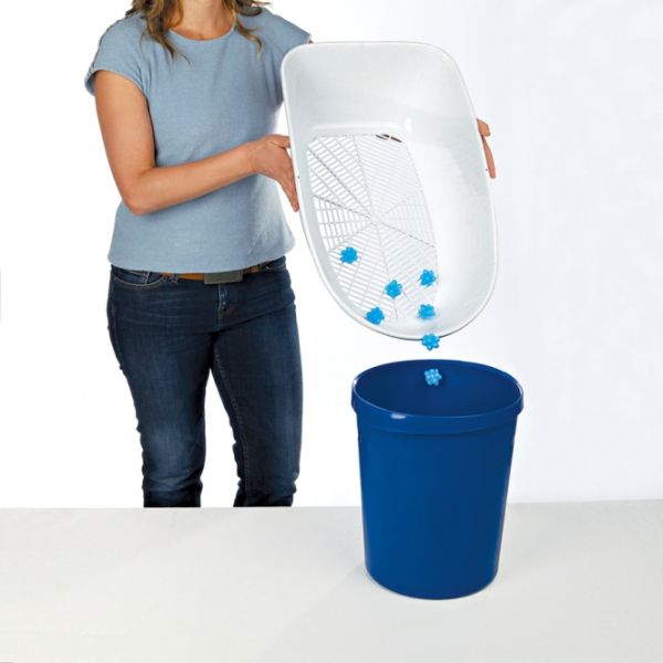 Trixie Katzentoilette Berto Top mit Trennsystem hellblau/taupe