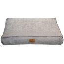 Hundekissen - hochwertiger Velour - silbergrau